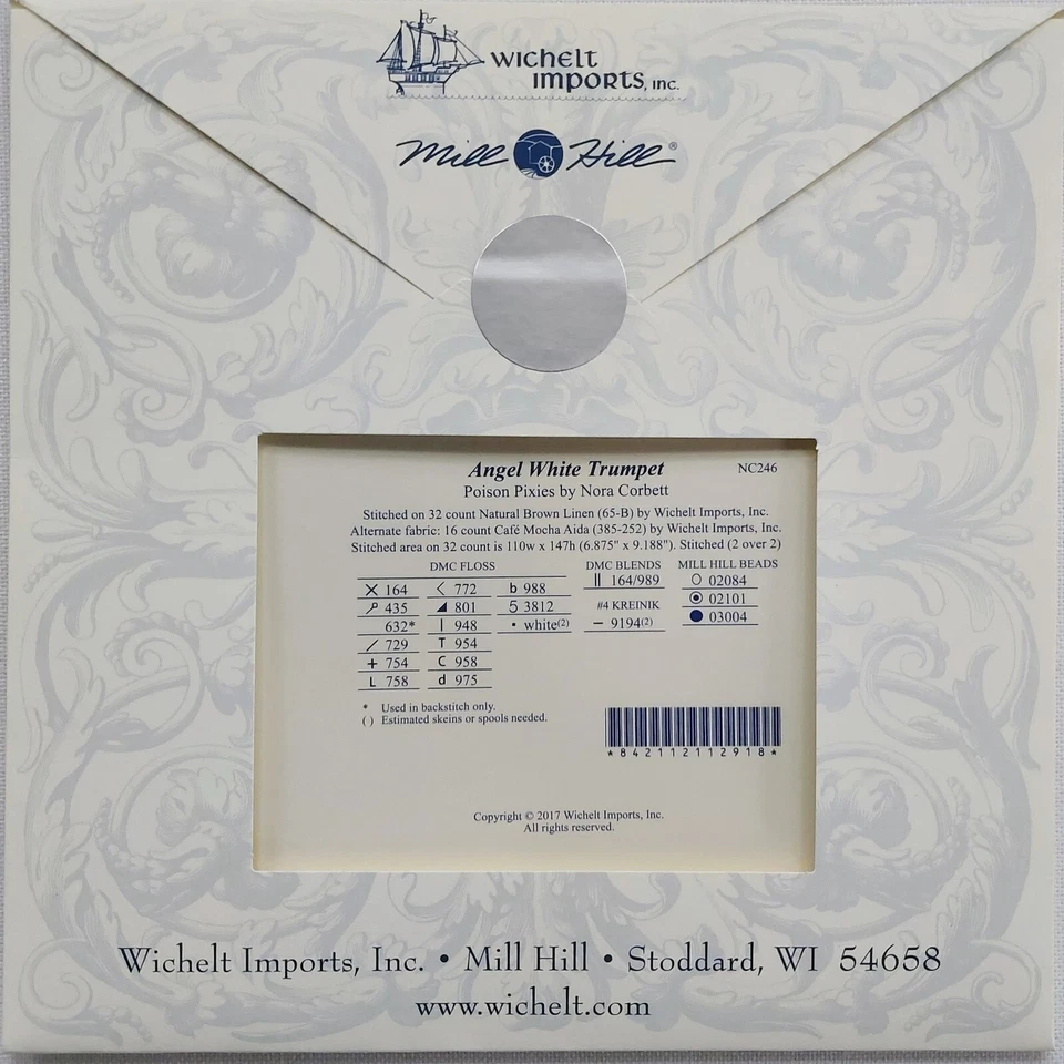 Angel White Trumpet Cross Stitch Chart and Embellishment Pack by Nora Corbett - Image 3 of 4