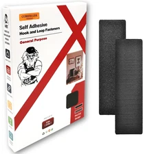 CUBEFELLER® 1X4 Inch Hook and Loop Strips with Adhesive (18 Sets) - Black, Heavy
