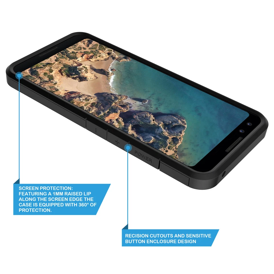 For Google Pixel 3 XL Hybrid Graphic Silicone Case W/ Glass Screen Protector - Image 4 of 4