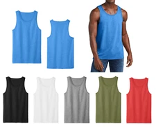 MEN'S SUSTAINABLE ORGANIC COTTON TRI-BLEND TANK TOP, SO SOFT! LIGHTWEIGHT XS-4XL