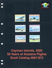 1/3 off $15.00 Scott Value - 2002 CAYMAN ISL. Airplanes Airline CV MNH NH UMM