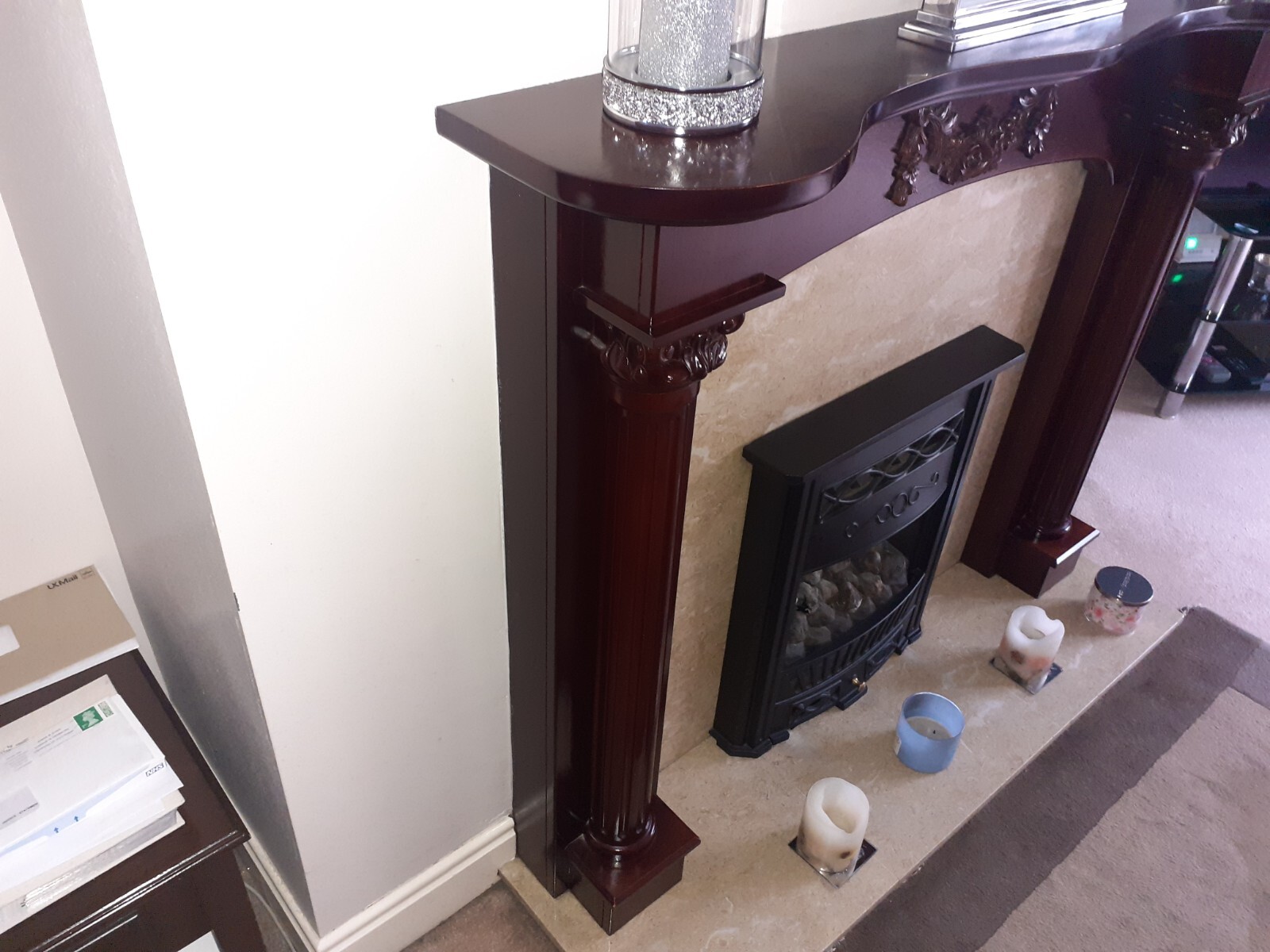 solid mahogany fire surround eBay