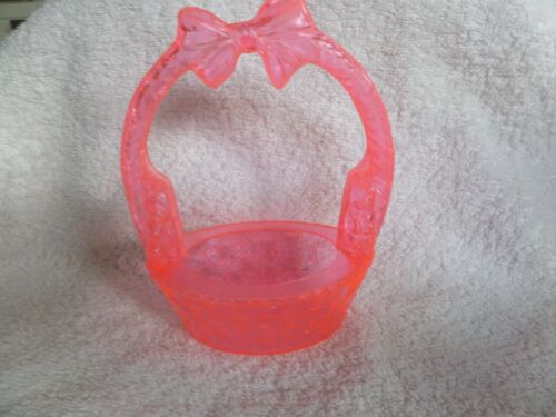 Rosbro Plastics Orange/pink transparent Easter candy basket hard plastic