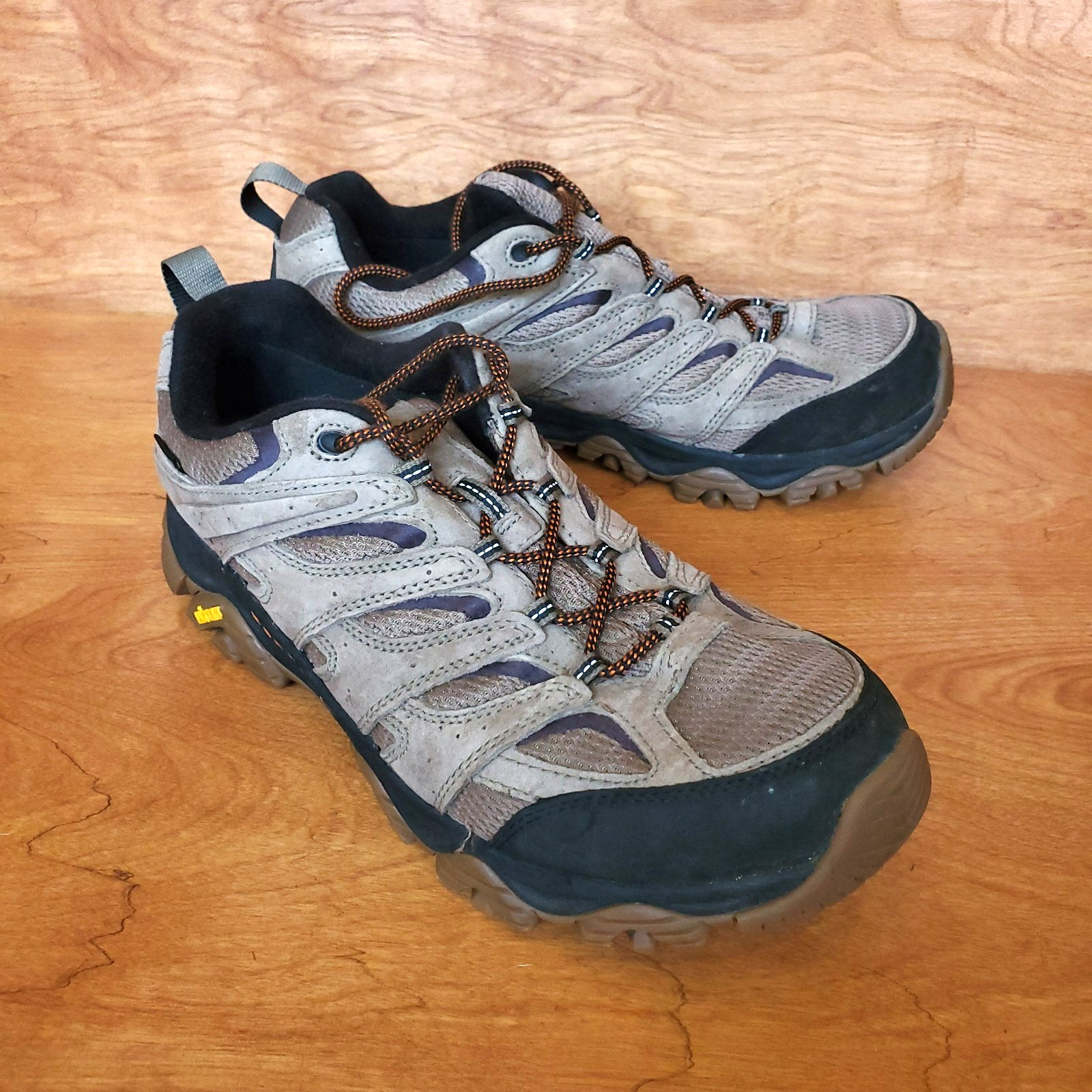 Scarpe da trekking Merrell Moab uomo 12 5 larghe 12 5 W basse sfiato pelle marrone impermeabili