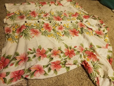 Chemise Hawaiian Kalaheo 100% Rayon Made In Hawaii - Taille XL, Fleurs Rose/Beige