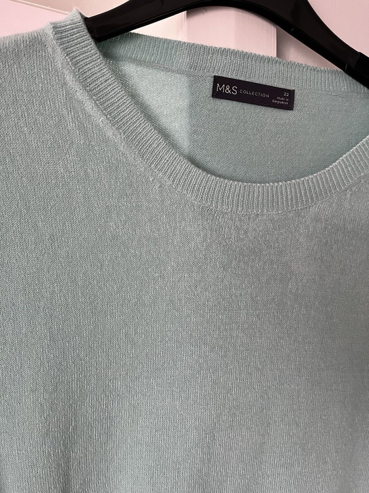 Ladies Pale Green Jumper By M&S In Size 22. eBay