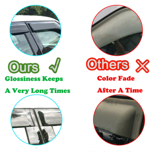 Cinta en visera de ventana de humo protectores de lluvia para sol deflector de ventilación parasol apto para Ford - Imagen 15 de 45