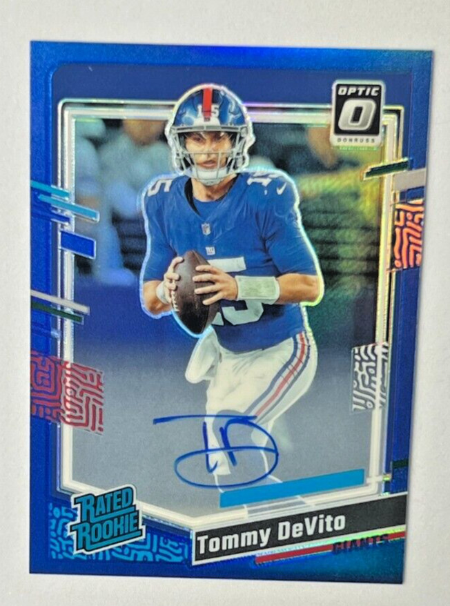 2023 Donruss Optic TOMMY DEVITO RC Blue Holo AUTO 45/99 #280 Giants