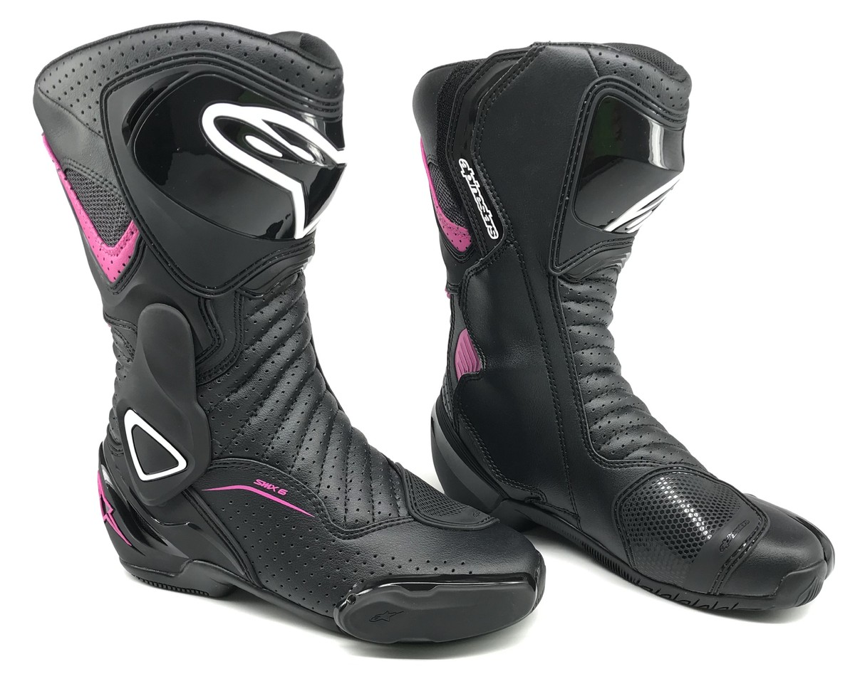 Alpinestars Stella SMX-6 V2 Womens Vented Leather Boots Black/Pink 