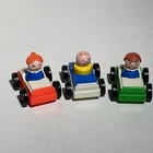 Vintage Fisher Price little people lot: 3 Cars & 3 Little People