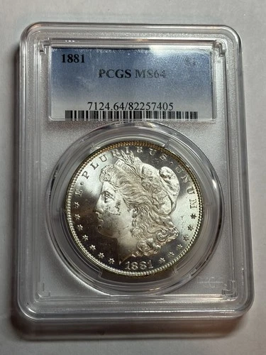 1881 P Morgan Silver Dollar $1 PCGS MS64 Super Flashy PQ Coin Blast White
