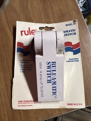 Rule Rule-A-Matic Float Switch, Model 35, 12-24-32 VDC, 14 Amps, NOS M-178 USA