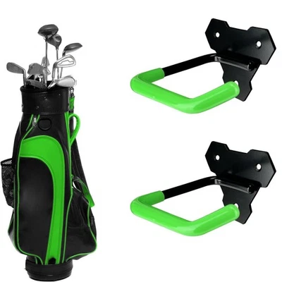 Wall Mounted Golf Bag Hook, 2 Bags Storage Racks Perfect for Garage Organizat - Picture 1 of 7