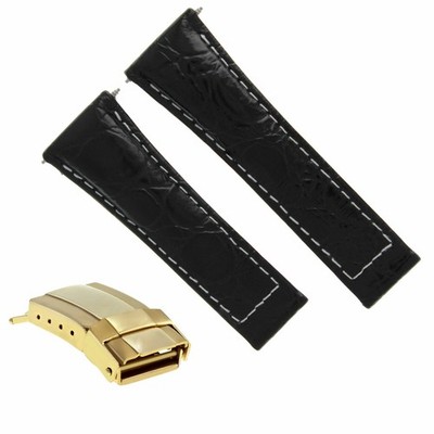 KROKO LEDER UHRENARMBAND FÜR ROLEX DAYTONA REGULAR SCHWARZ HELLBRAUN GRÜN GELBGOLD
