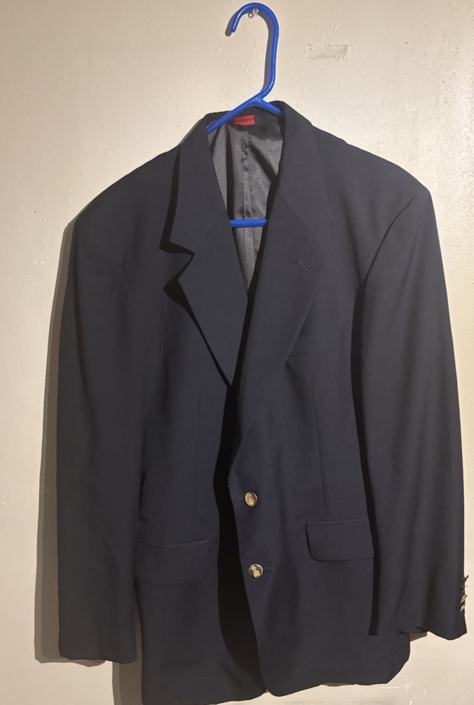 FILA Blazer Savile Row uomo nero 44R cappotto sportivo con bottoni in metallo dorato