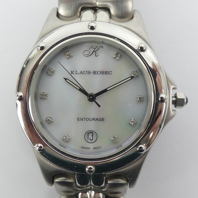 KLAUS KOBEC ENTOURAGE DATE ADJUST EDELSTAHL QUARZUHR IN G.W.O.