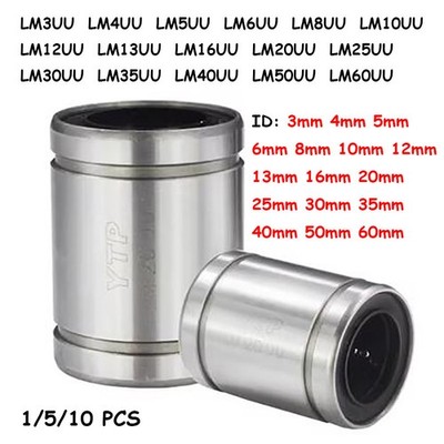 1/5/10 Pcs YTP Linear Bush Ball Bearing Bushing LM3/4/5/8/10-60UU For 3D Printer