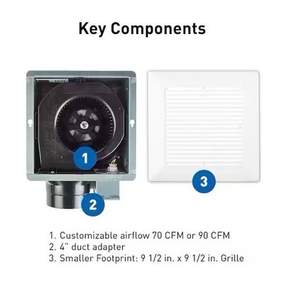 Panasonic Whisper Mighty 70/90 CFM Ceiling/Wall Exhaust Fan