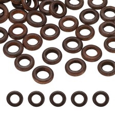 15mm Natural Wooden Rings, 50 Pack Wood Ring Round Linking Rings, Dark Brown