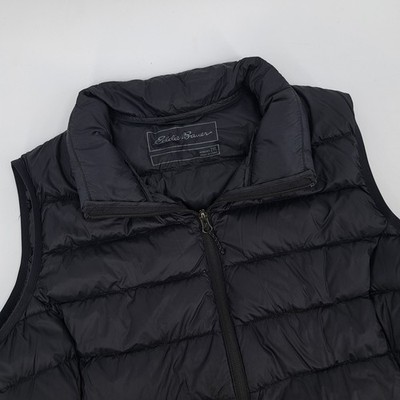 Eddie Bauer Puffer Vest Womens 2XL Black Excellent EB650 Down Insulated Quilted
