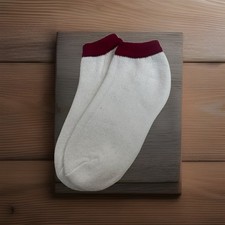 VTG 1980s Unisex Socks Adult Red Wine Ankle White Acrylic Blend 9-11