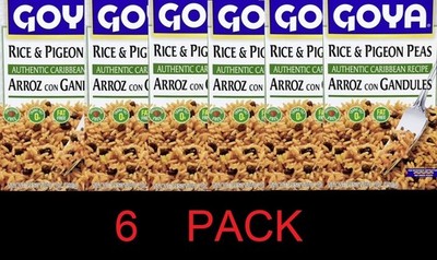 GOYA Rice & Pigeon Peas Authentic Caribbean Recipe Arroz CON Gandules 7oz 6 PACK
