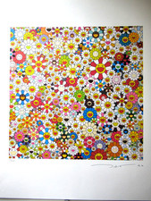 TAKASHI MURAKAMI: LITHOGRAPHIE "BLUMEN" LIMITIERT, SIGNIERT, NUMMERIERT 50x65cm