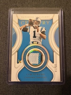 2021 Cam Newton National Treasures Century Materials 1/10 Panthers