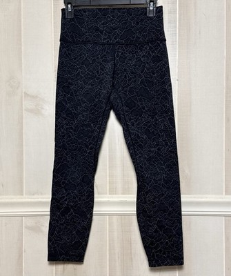 Lululemon Align Pant II (24'')Size 6 Lacescape Dark Cast Black