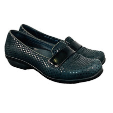 Black DANSKO loafers 38 polka dot suede leather closed toe slip-on comfort shoes