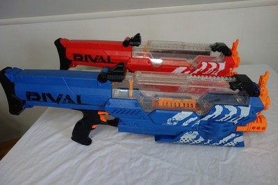 Lot of 2 Nerf Rival Guns Motorized Blasters TESTED MXVII-10K Red Blue Nemesis