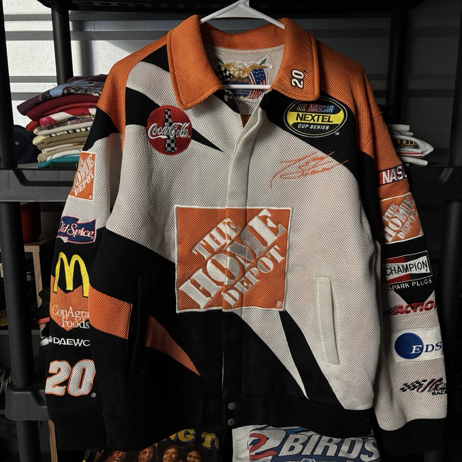 Men's Tony Stewart Home Depot Nascar Jeff Hamilton Racecar Racing Jacket Size XL