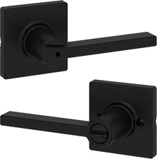 Casey Interior Privacy Door Handle with Lock, Door Lever for Bathroom and Bedroo