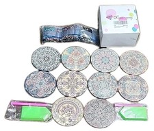 Diamond Art Coasters 10 PCS Mosaic Painting Boho Mandala Colorful Craft Kit