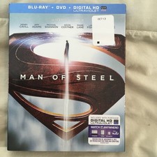 Man Of Steel Blu Ray DVD 3 Disc Superman Action Film DC Comics Hero Zack Snyder