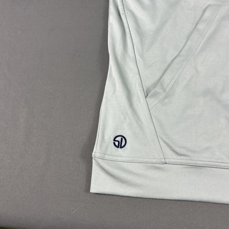 Moletom com capuz de golfe reto logotipo manga XXL cinza náilon MSRP $122 mancha - Imagem 2 de 4