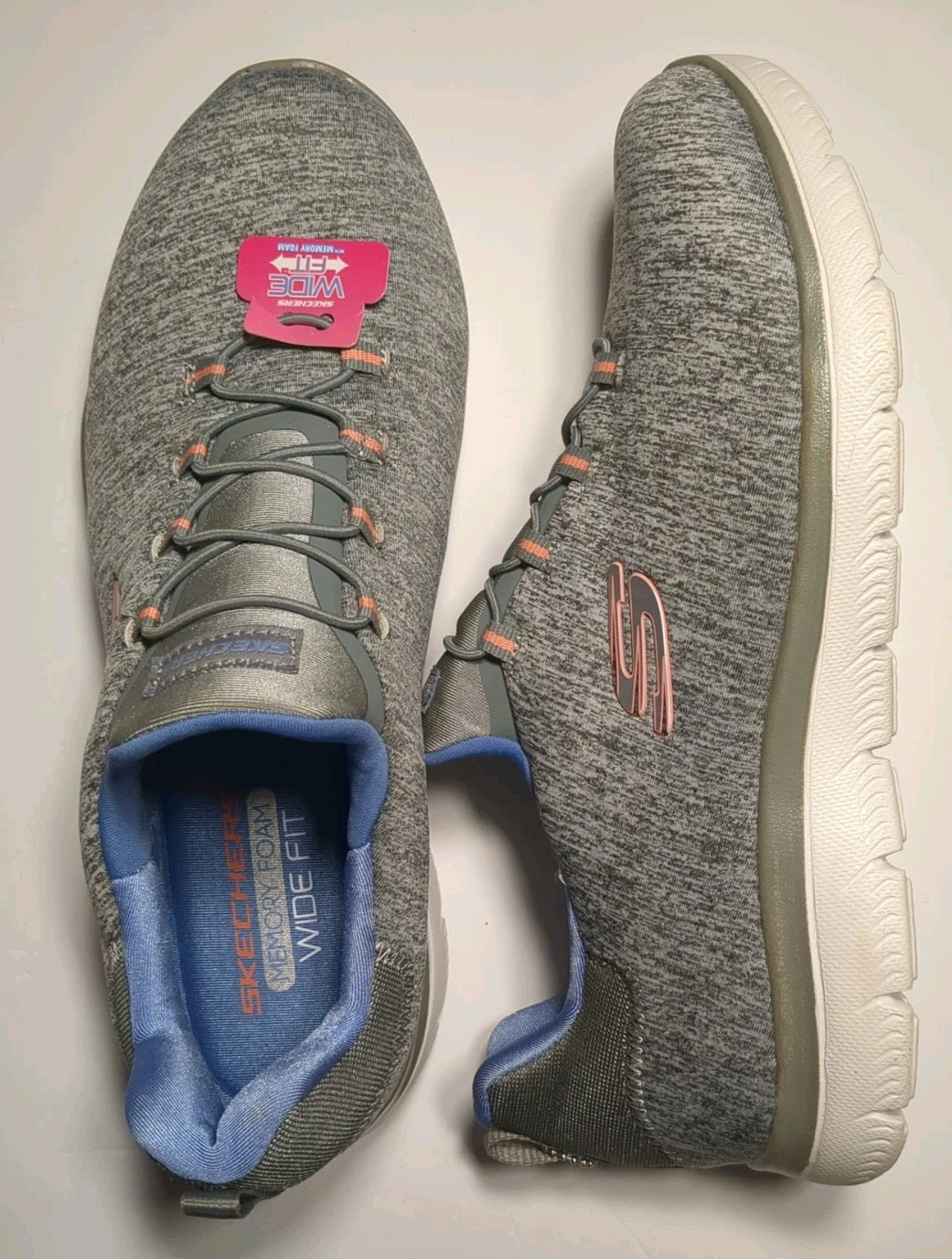 Skechers Women's Summits - Fun Flair Flexible Comfort GRAY New Wide Size 10