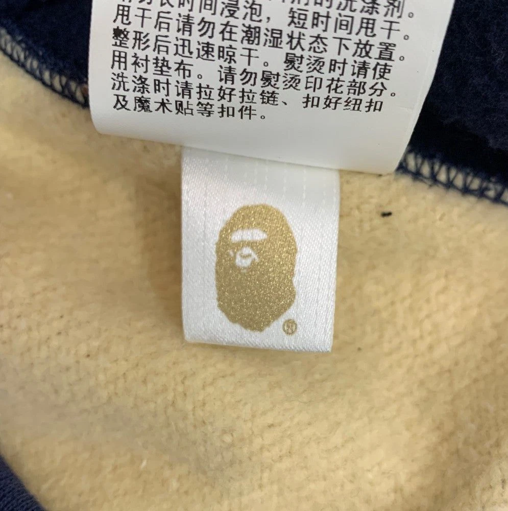 A BATHING APE (BAPE) Felpa con cappuccio e zip Bape Check Shark Relax taglia M uomo