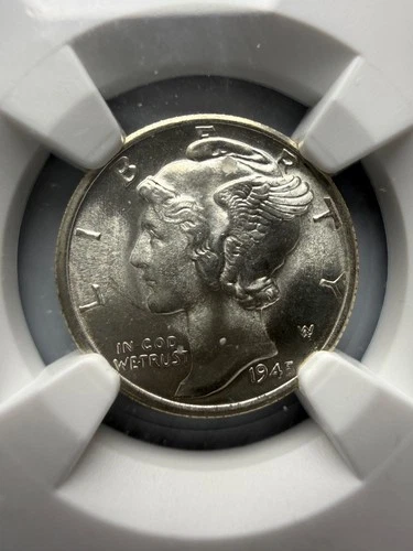 1945-S 10C Silver Mercury Dime NGC MS67 Sharp Details Glowing Luster