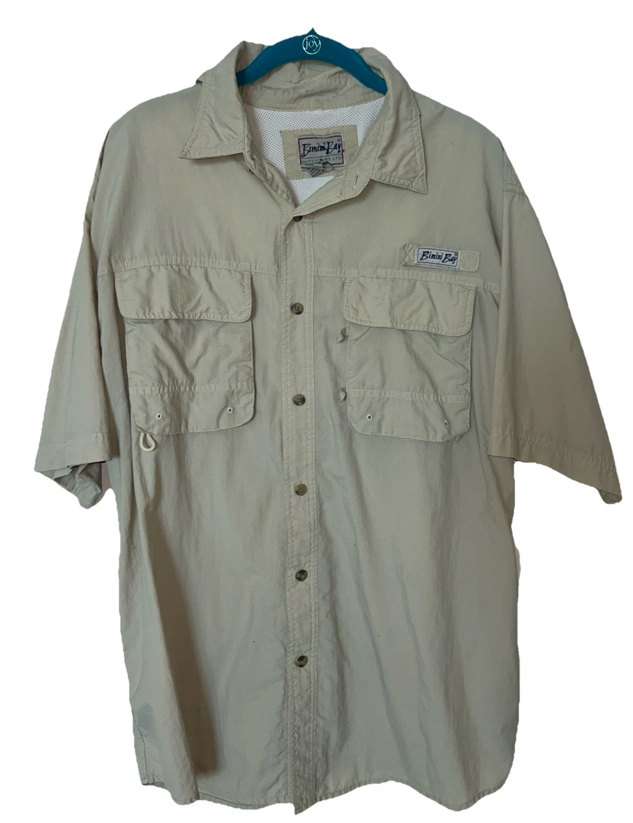 Bimini Bay Outfitters LTD Men Large Short Sleeve Fishing Shirt Vented Pockets L