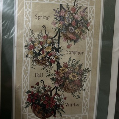 Vintage Dimensions Stamped Crosstitch Baskets Of Flowers
