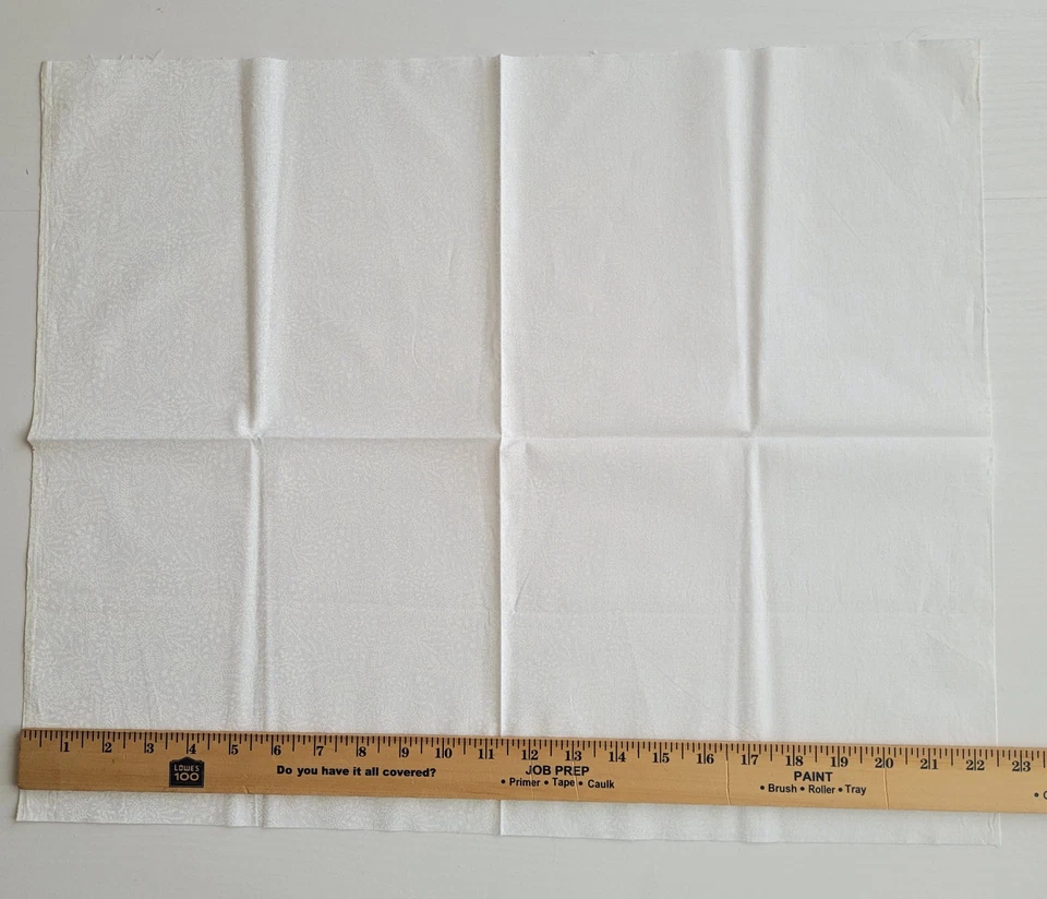 4 Scrap/Fat Quarter LOT- cotton Fabric Neutral natural cream tan floral quilting - Image 3 of 4