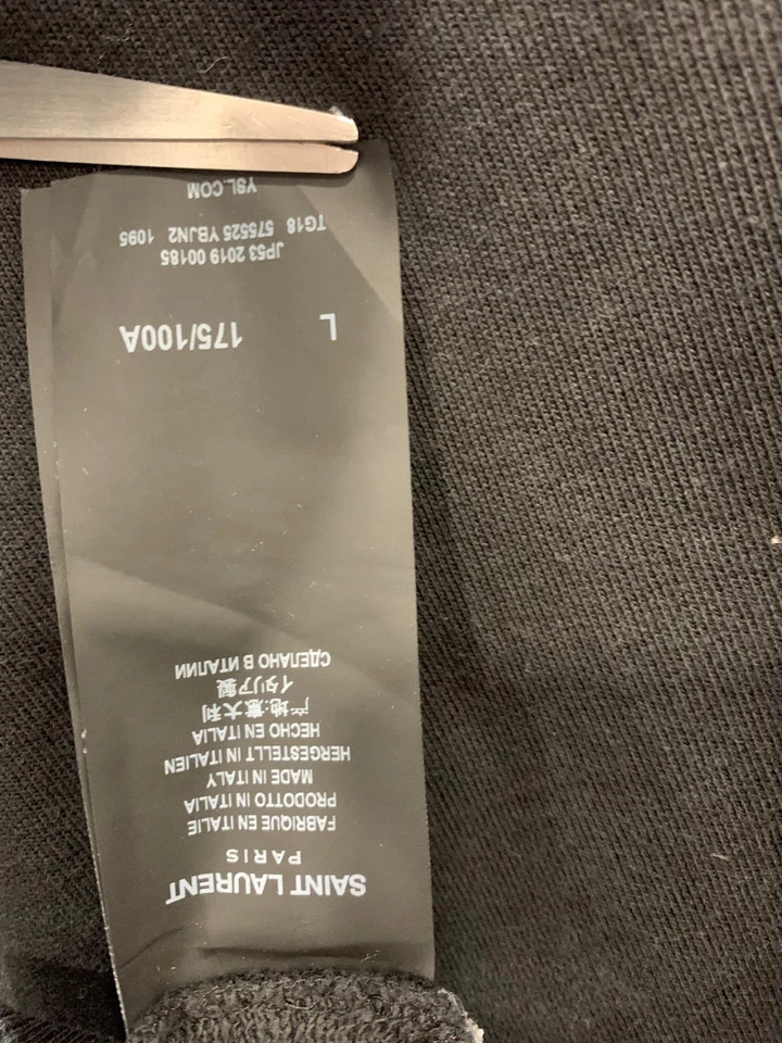 Sudadera con Capucha Saint Laurent Paris Para Hombre Grande Negra Logo Estrella Hecha en Italia YSL #124 Foto 4 de 4