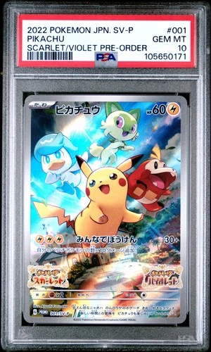2022 POKEMON JPN SV PROMO SCARLET & VIOLET PRE-ORDER #001 PIKACHU PSA 10