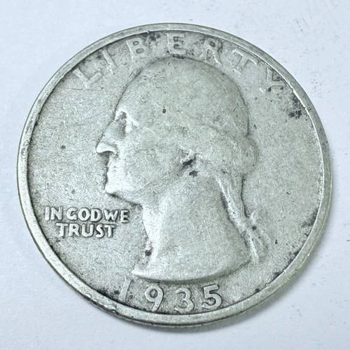 1935 Washington Quarter 25c 90% Silver Good Condition #4735
