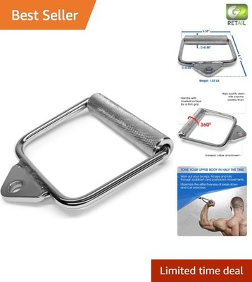 Versatile LAT Pull Down V Bar   Heavy-Duty Chrome Cable Attachment for Home Gym
