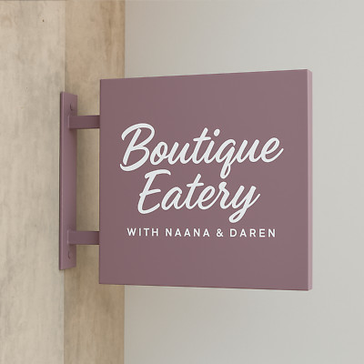 Metal Blade Sign Custom Double Sided Business Sign for Cafe,Salon,Boutique