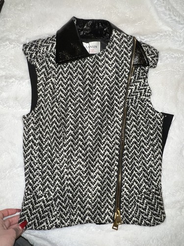 LANVIN Paris Double Zip Veste Jacket Size 6uk Bnwt Rrp £1565 - Picture 7 of 8