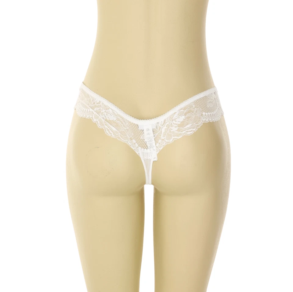 Bragas tanga LA PERLA Brigitta blancas con ribete de encaje L70813 para mujer talla grande Foto 2 de 2
