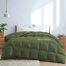 Branded Down Alternative Comforter+Sheet Set Queen Size Moss Stripes